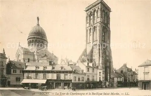 AK / Ansichtskarte Tours_Indre et Loire Tour de Charlemagne et la Basilique Saint Martin Tours Indre et Loire