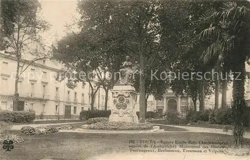AK / Ansichtskarte Tours_Indre et Loire Square Emile Zola Monument Tours Indre et Loire