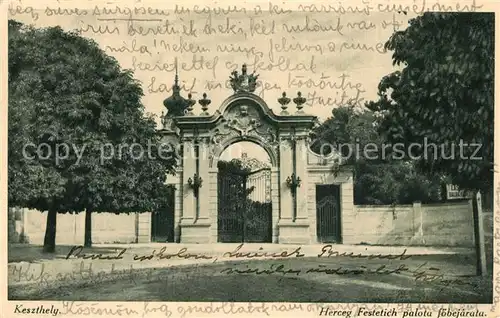 AK / Ansichtskarte Keszthely Herceg Festetich palota foebejarata Keszthely