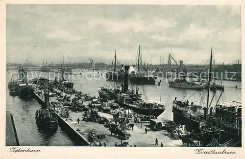 AK / Ansichtskarte Kobenhavn Kvaesthusbroen Hafen Schiffe Kobenhavn