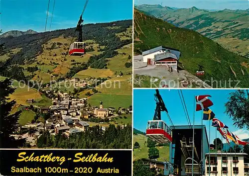 AK / Ansichtskarte Saalbach Hinterglemm Schattberg Seilbahn mit Jumbogondel Alpenpanorama Saalbach Hinterglemm