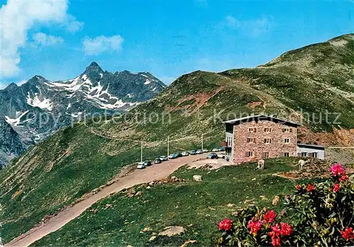 AK / Ansichtskarte Penserjoch_Suedtirol Alpenrosenhof Passo Pennes con Corno Bianco Penserjoch Suedtirol