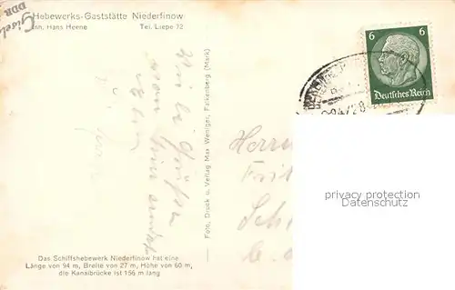 AK / Ansichtskarte Niederfinow Schiffshebewerk Niederfinow