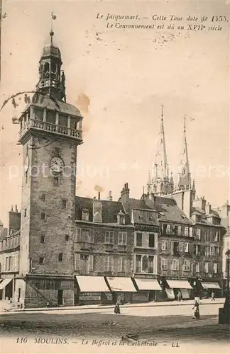 AK / Ansichtskarte Moulins_Allier Le Beffroi et la Cathedrale Moulins Allier