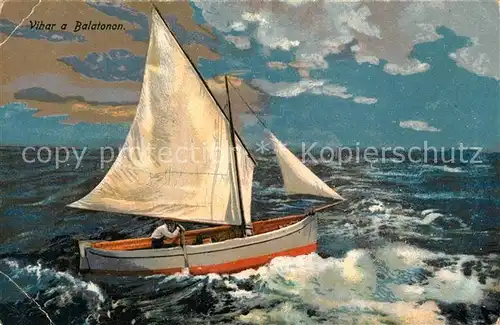 AK / Ansichtskarte Segelboote Vihar a Balatonon  