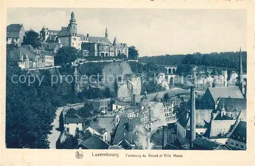 AK / Ansichtskarte Luxembourg_Luxemburg Faubourg du Grund et Ville Haute Luxembourg Luxemburg
