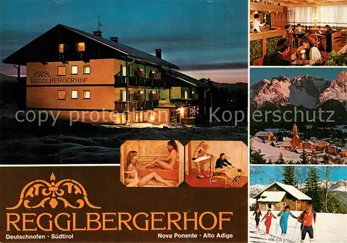 AK / Ansichtskarte Deutschnofen_Nova_Ponente Regglebergerhof Gaststube Sauna Panorama Skilanglauf Deutschnofen_Nova_Ponente