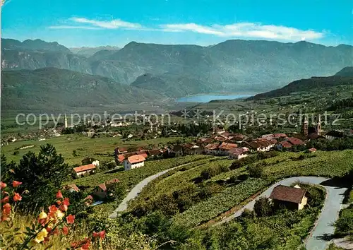 AK / Ansichtskarte Kaltern_Weinstrasse_Tirol Mendelstrasse mit St Nikolaus Kaltern_Weinstrasse_Tirol