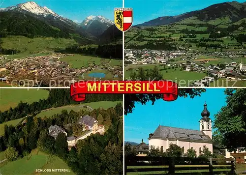 AK / Ansichtskarte Mittersill_Oberpinzgau Fliegeraufnahme Schloss Mittersill Kirche Mittersill Oberpinzgau
