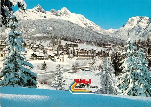 AK / Ansichtskarte Seefeld_Tirol Blick auf Seekirchlein und Karwendel Seefeld Tirol