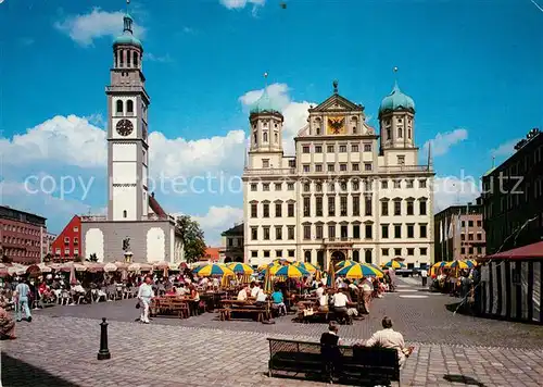 AK / Ansichtskarte Augsburg Marktplatz und Rathaus Augsburg