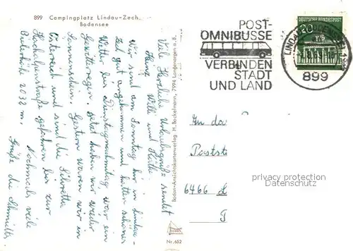 AK / Ansichtskarte Lindau_Bodensee Campingplatz Zech Details Lindau Bodensee
