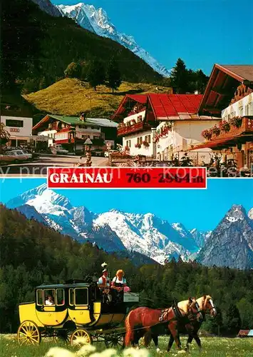 AK / Ansichtskarte Grainau Dorfpartie Romantische Postkutschenfahrt Grainau