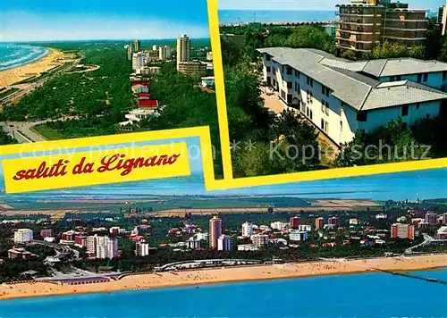 AK / Ansichtskarte Lignano La spiaggia dall aereo Lignano