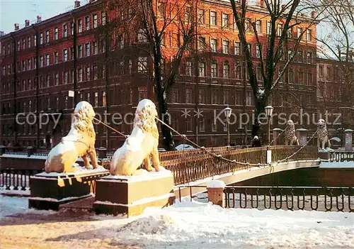AK / Ansichtskarte Leningrad_St_Petersburg Lions Bridge Leningrad_St_Petersburg