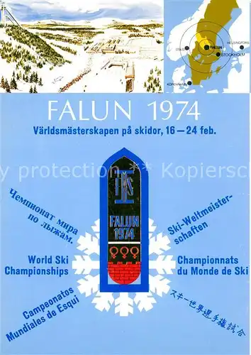 AK / Ansichtskarte Falun_Dalarnas_Lan Vaerldsmaesterskapen paskidor  Falun_Dalarnas_Lan