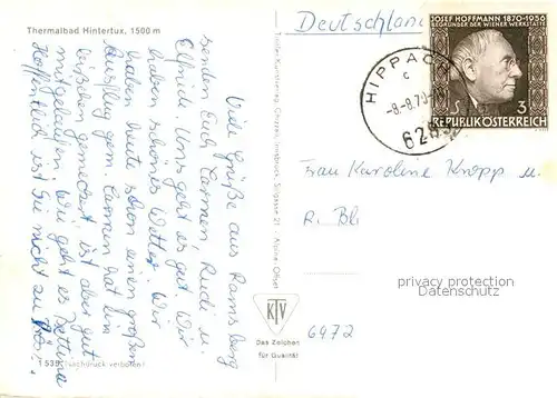 AK / Ansichtskarte Hintertux_Zillertal Thermalbad Seilbahn Freibad Ortsansicht Hintertux_Zillertal