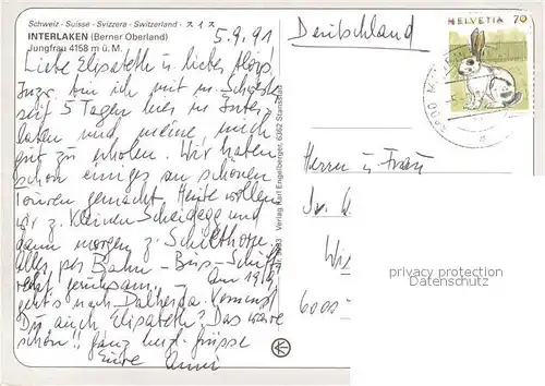 AK / Ansichtskarte Interlaken_BE Panorama Jungfrau Interlaken_BE