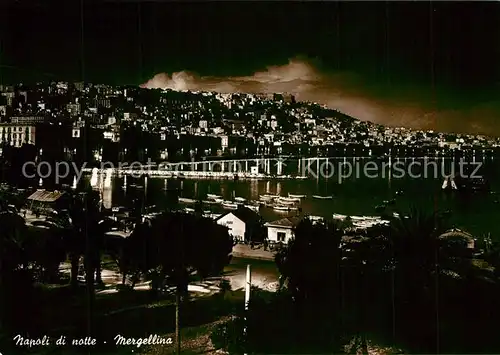 AK / Ansichtskarte Napoli_Neapel Mergellina Nachtaufnahme Napoli Neapel