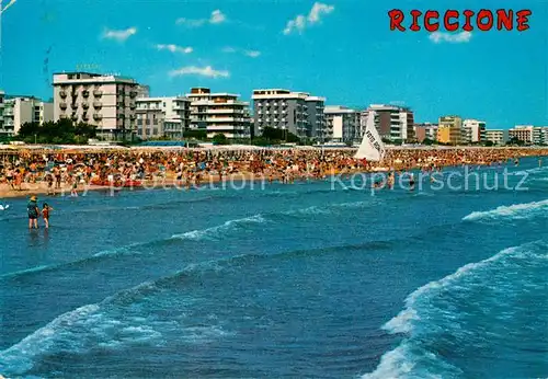 AK / Ansichtskarte Riccione Brandung Strand Hotel Riccione