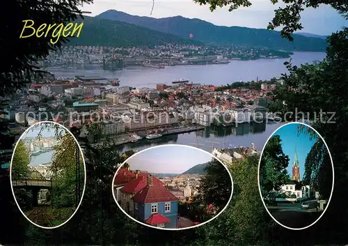 AK / Ansichtskarte Bergen_Norwegen Fliegeraufnahme Panoramen Bergen Norwegen