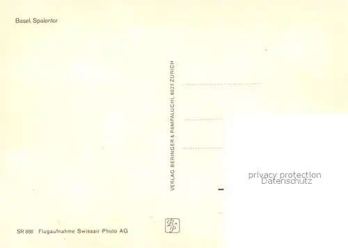 AK / Ansichtskarte Basel_BS Spalentor Fliegeraufnahme Basel_BS