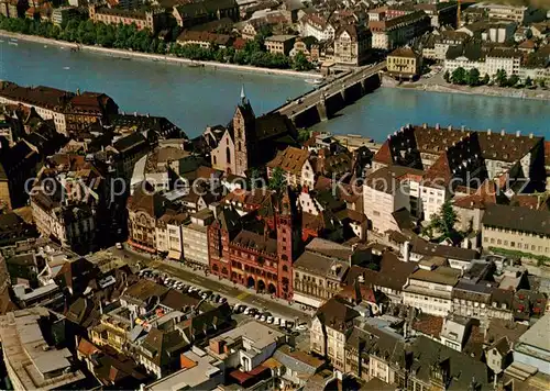 AK / Ansichtskarte Basel_BS Stadtzentrum Rheinbruecke Fliegeraufnahme Basel_BS