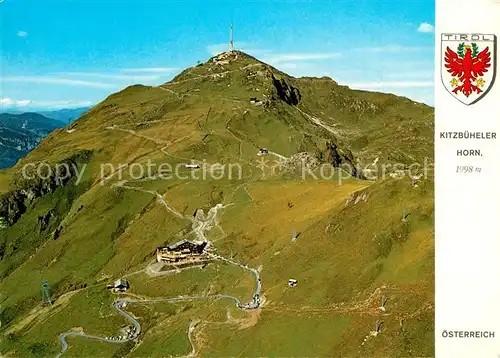 AK / Ansichtskarte Kitzbuehel_Tirol Kitzbueheler Horn Berggaststaette Alpen Fliegeraufnahme Kitzbuehel Tirol