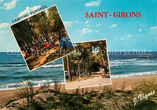 AK / Ansichtskarte Saint_Girons_Landes La Plage et le Camping Eurosol Collection Visage des Landes 
