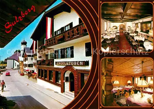 AK / Ansichtskarte Sulzberg_Vorarlberg Gasthof Engel Restaurant Motiv mit Kirche Sulzberg Vorarlberg