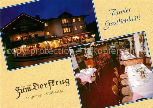 AK / Ansichtskarte Fulpmes_Tirol Gasthof Zum Dorfkrug Restaurant Nachtaufnahme Fulpmes Tirol