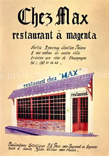 AK / Ansichtskarte Magenta Restaurant Chez Max Kuenstlerkarte Magenta