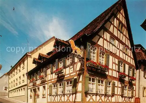 AK / Ansichtskarte Lahr_Baden Hotel Restaurant Loewen Fachwerkhaus Lahr_Baden