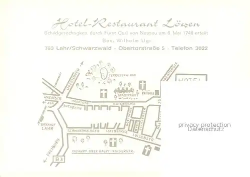 AK / Ansichtskarte Lahr_Baden Hotel Restaurant Loewen Fachwerkhaus Lahr_Baden