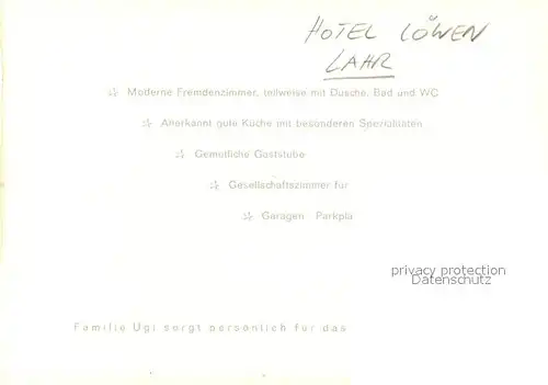 AK / Ansichtskarte Lahr_Baden Hotel Loewen Restaurant Lahr_Baden