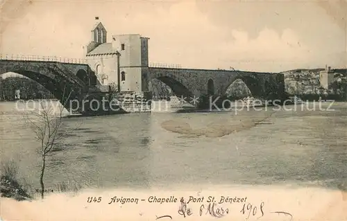 AK / Ansichtskarte Avignon_Vaucluse Chapelle e Pont St. Benezet Avignon Vaucluse