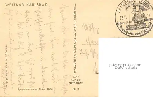 AK / Ansichtskarte Karlsbad_Eger Blick von Josefsh?he Karlsbad_Eger