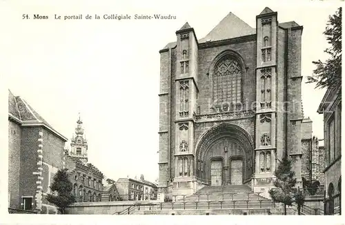 AK / Ansichtskarte Mons_Ales Portail de la Collegiale Sainte Waudru Mons_Ales