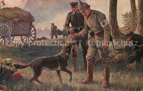 AK / Ansichtskarte Rotes_Kreuz Militaria Hund  