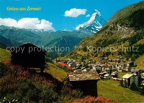 AK / Ansichtskarte Zermatt_VS mit Matterhorn Zermatt_VS