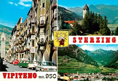 AK / Ansichtskarte Sterzing_Suedtirol Strassenpartie Schloss Panorama Sterzing Suedtirol