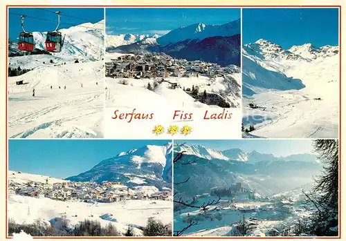 AK / Ansichtskarte Serfaus_Tirol mit Fiss und Ladis Luftseilbahn Panorama Serfaus Tirol