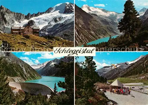 AK / Ansichtskarte Zillertal_Tirol Furtschaglhaus Stausee mit Moesele Stausee Hochfeiler Gedenkkapelle bei Dominikus Huette Zillertal_Tirol