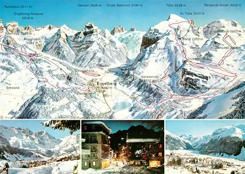 AK / Ansichtskarte Engelberg_OW Panoramakarte Ortsansichten Engelberg OW