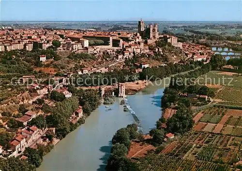 AK / Ansichtskarte Beziers Fliegeraufnahme Cathedrale Beziers