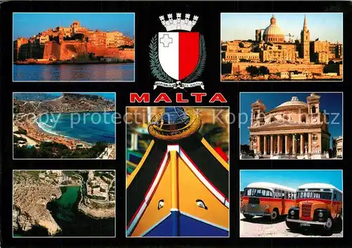 AK / Ansichtskarte Malta Senglea Point Ghain Tuffena Fischerboot Valetta Dom Busse Malta