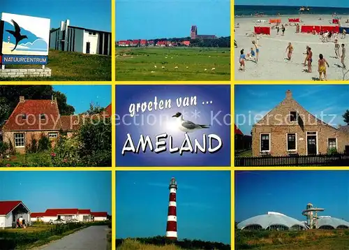 AK / Ansichtskarte Ameland Natuurcentrum Strand Leuchtturm  Ameland