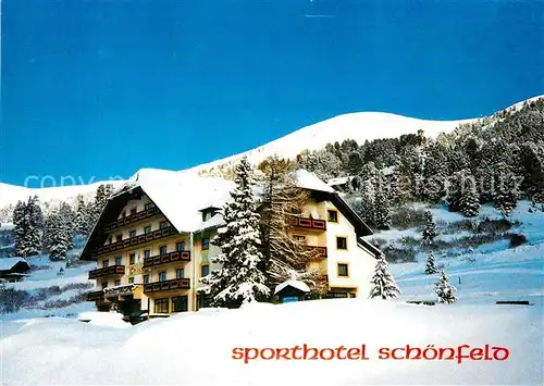 AK / Ansichtskarte Schoenfeld_Lungau Sporthotel Winterlandschaft Alpen Schoenfeld Lungau