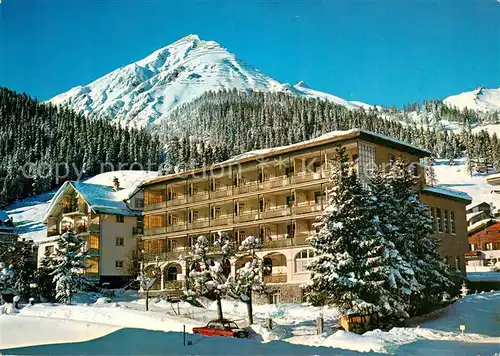 AK / Ansichtskarte Davos_Platz_GR Erholungsheim St Vinzenz Wintersportplatz Alpen mit Schiahorn Davos_Platz_GR