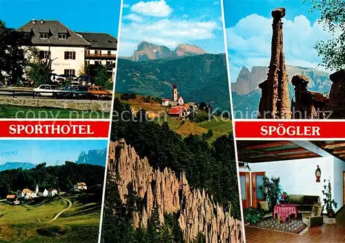 AK / Ansichtskarte Lengmoos_Ritten Sporthotel Spoegler Felsformationen Dolomiten Lengmoos Ritten